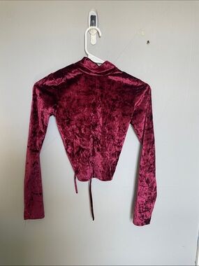 Jolie & Joy S Crushes Velvet Velour Burgundy Open Back long sleeve dark romance